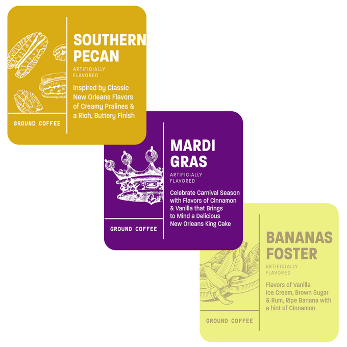 Flavors of New Orleans (Southern Pecan, Mardi Gras, Bananas Foster)